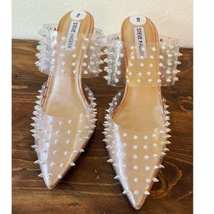 Used once Steve Madden Kaleine Clear Spiked